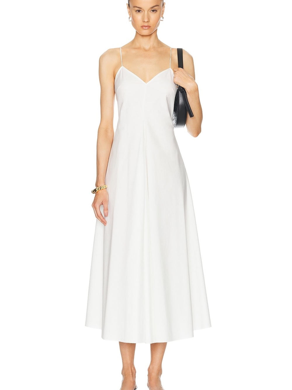 ROHE White Cotton Strap Dress